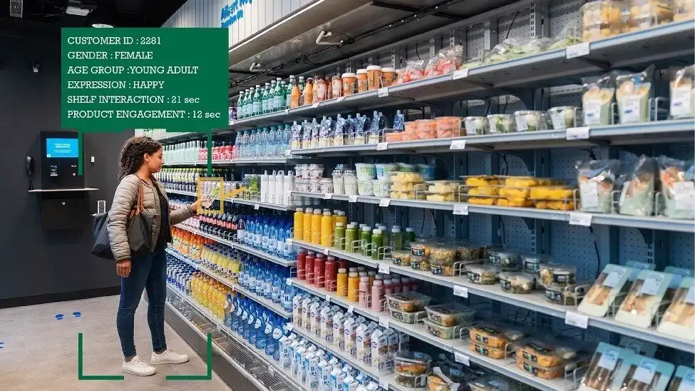 Girl Looking at Product on Shelf